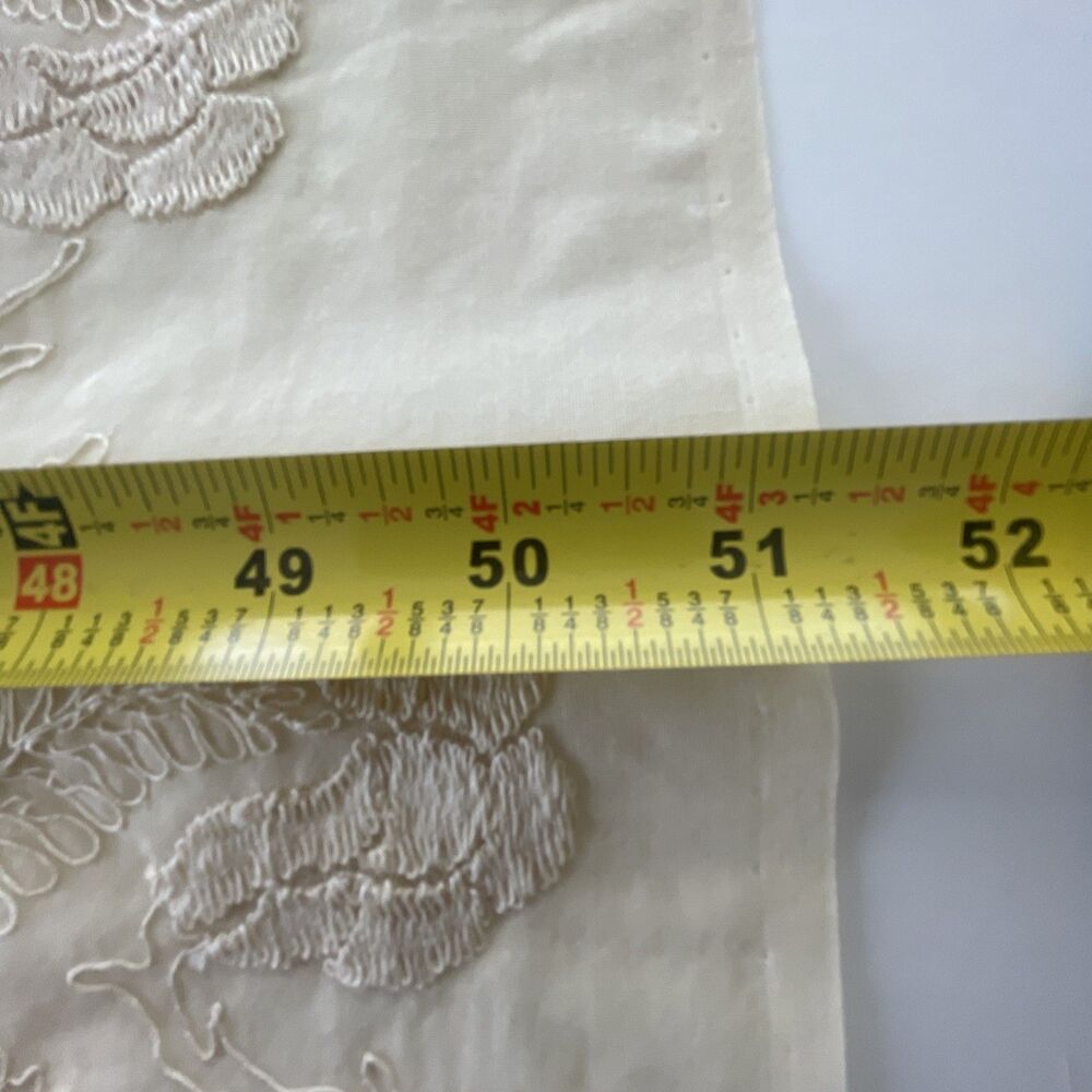 VTG Damask Embroidered Mesh Fabric Sheer Beige 51" W x 36" L Elegance Magazine - Picture 10 of 10